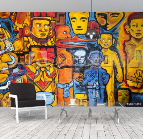 Image de Graffiti in a wall in Mexico City